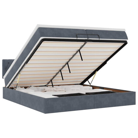 vidaXL Ottoman bed met matrassen en LED's 200x200cm fluweel afbeelding2 - 1