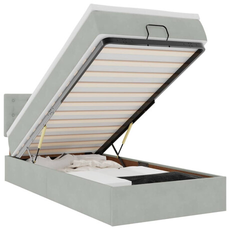 vidaXL Ottoman bed met matras en LED's 90x190cm fluweel lichtgrijs afbeelding2 - 1