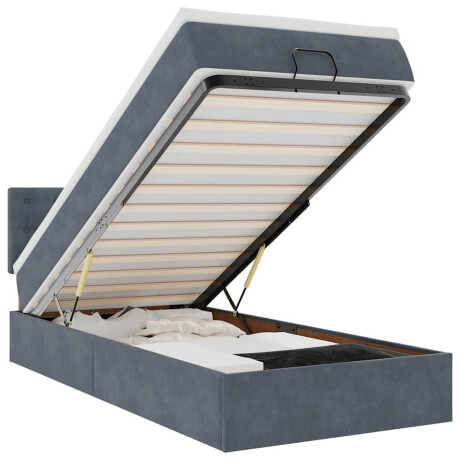 vidaXL Ottoman bed met matras en LED's 90x190cm fluweel donkergrijs afbeelding2 - 1