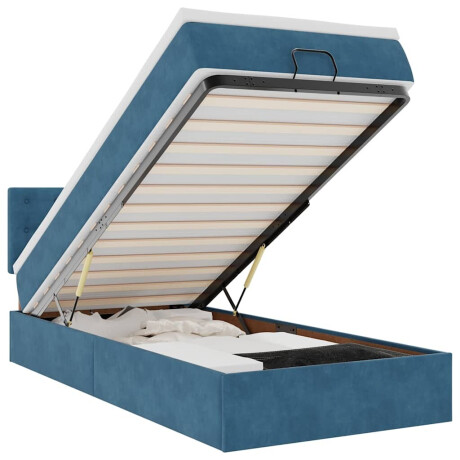vidaXL Ottoman bed met matras en LED's 90x200cm fluweel donkerblauw afbeelding2 - 1