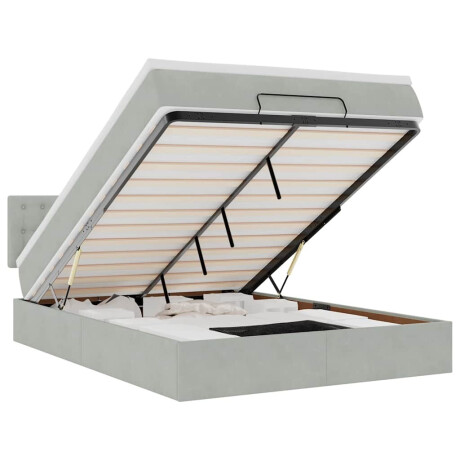 vidaXL Ottoman bed met matras en LED's 140x190cm fluweel lichtgrijs afbeelding2 - 1
