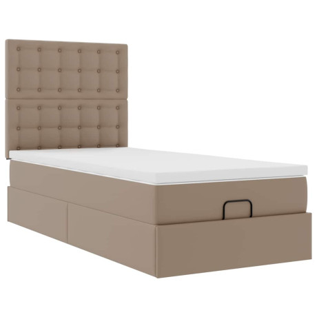 vidaXL Bedframe met matras 90x190cm kunstleer cappuccinokleurig afbeelding2 - 1