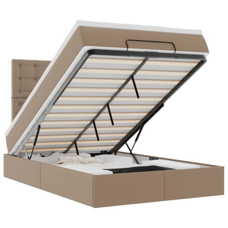 vidaXL Ottoman bed met matras 120x190 cm kunstleer cappuccinokleurig afbeelding2 - 1