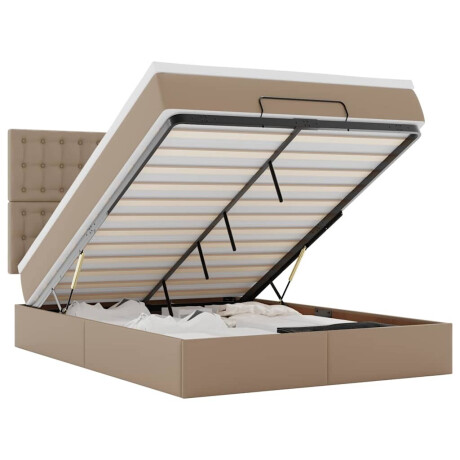 vidaXL Ottoman bed met matras 140x200cm kunstleer cappuccinokleurig afbeelding2 - 1