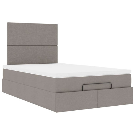 vidaXL Bedframe met matras 120x190 cm stof taupe afbeelding2 - 1