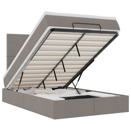 vidaXL Ottoman bed met matras 120x190 cm stof taupe afbeelding2 - 1