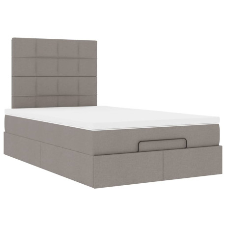 vidaXL Bedframe met matras 120x190 cm stof taupe afbeelding2 - 1