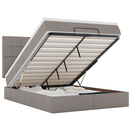 vidaXL Ottoman bed met matras 140x190cm stof taupe afbeelding2 - 1