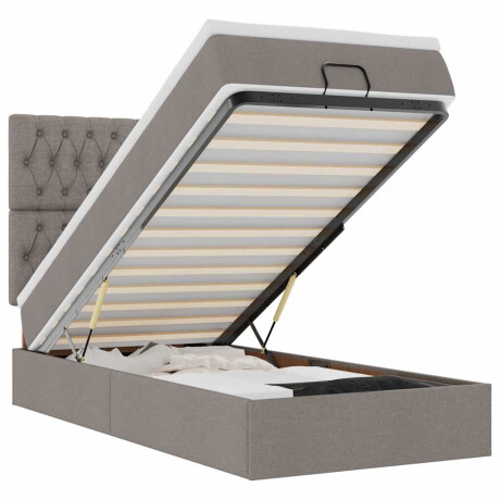vidaXL Ottoman bed met matras 90x190cm stof taupe afbeelding2 - 1
