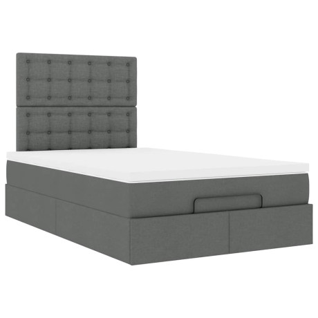 vidaXL Ottoman bed met matras 120x190 cm stof donkergrijs afbeelding2 - 1
