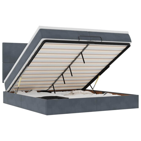 vidaXL Ottoman bed met matrassen 200x200cm fluweel donkergrijs afbeelding2 - 1