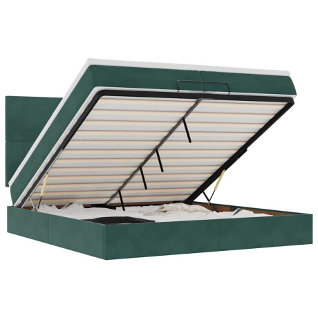 vidaXL Ottoman bed met matrassen 200x200cm fluweel donkergroen afbeelding2 - 1