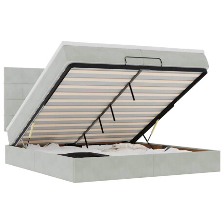 vidaXL Ottoman bed met matrassen 200x200cm fluweel lichtgrijs afbeelding2 - 1