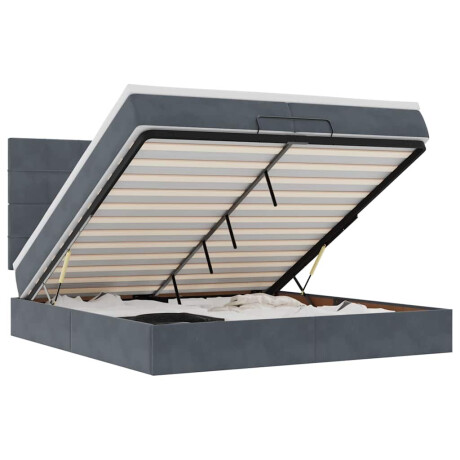 vidaXL Ottoman bed met matrassen 200x200cm fluweel donkergrijs afbeelding2 - 1
