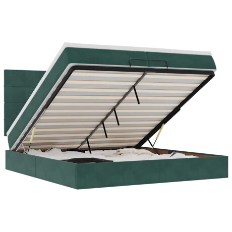 vidaXL Ottoman bed met matrassen 200x200cm fluweel donkergroen afbeelding2 - 1