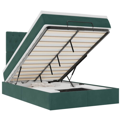 vidaXL Ottoman bed met matrassen 120x190cm fluweel donkergroen afbeelding2 - 1