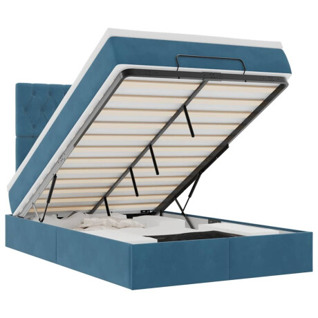 vidaXL Ottoman bed met matrassen 120x200cm fluweel donkerblauw afbeelding2 - 1
