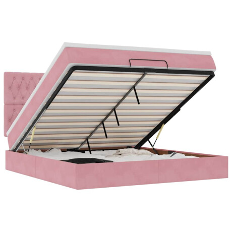 vidaXL Ottoman bed met matrassen 160x200cm fluweel roze afbeelding2 - 1