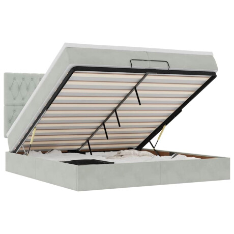 vidaXL Ottoman bed met matrassen 200x200cm fluweel lichtgrijs afbeelding2 - 1