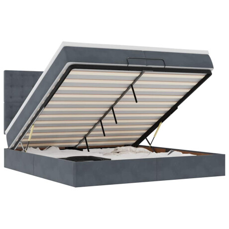vidaXL Ottoman bed met matrassen 200x200cm fluweel donkergrijs afbeelding2 - 1