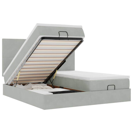 vidaXL Ottoman bed met matrassen 200x200cm fluweel lichtgrijs afbeelding2 - 1