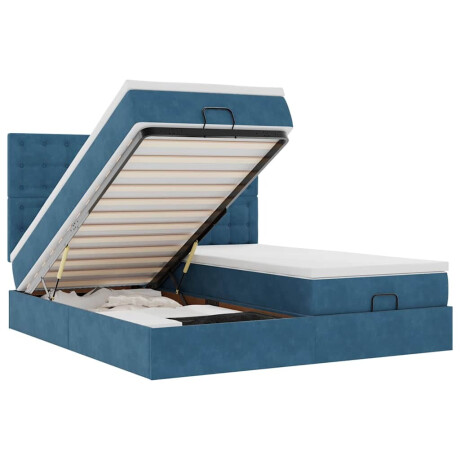 vidaXL Ottoman bed met matrassen 160x200cm fluweel donkerblauw afbeelding2 - 1