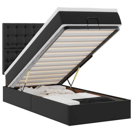 vidaXL Ottoman bed met matras en LED's 90x190 cm kunstleer zwart afbeelding2 - 1