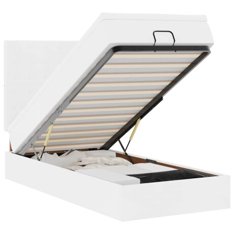vidaXL Ottoman bed met matras en LED's 90x200cm kunstleer wit afbeelding2 - 1