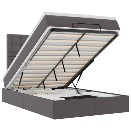 vidaXL Ottoman bed met matras en LED's 120x190 cm kunstleer grijs afbeelding2 - 1