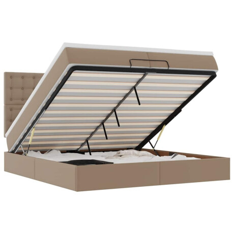 vidaXL Ottoman bed met matrassen en LED's 200x200cm kunstleer afbeelding2 - 1