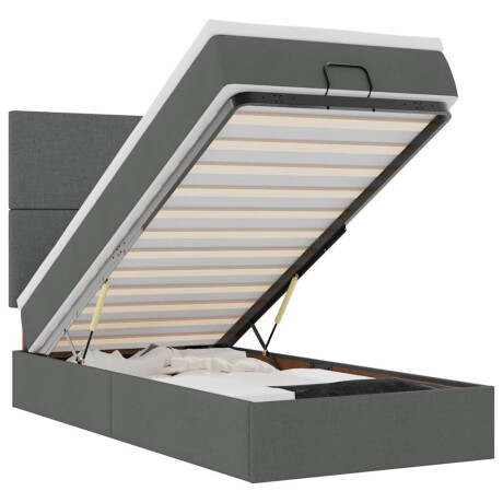 vidaXL Bed poef met matras en LED's stof 80x200 cm donkergrijs afbeelding2 - 1