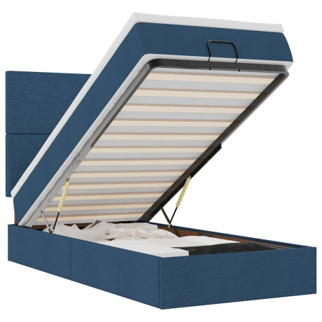 vidaXL Bed poef met matras en LED's 90x200 cm stof blauw afbeelding2 - 1