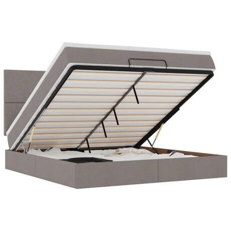 vidaXL Ottoman bed met matras en LED's 180x200cm stof taupe afbeelding2 - 1