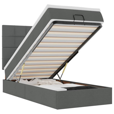 vidaXL Bed poef met matras en LED's stof 80x200 cm donkergrijs afbeelding2 - 1