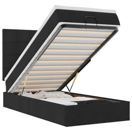 vidaXL Bed poef met matras en LED's 80x200 cm stof zwart afbeelding2 - 1