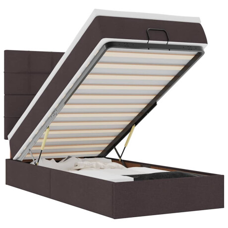 vidaXL Ottoman bed met matras en LED's 90x190cm stof donkerbruin afbeelding2 - 1
