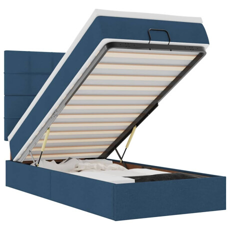 vidaXL Bed poef met matras en LED's 90x200 cm stof blauw afbeelding2 - 1