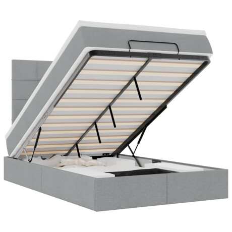 vidaXL Ottoman bed met matras en LED's 120x190 cm stof lichtgrijs afbeelding2 - 1