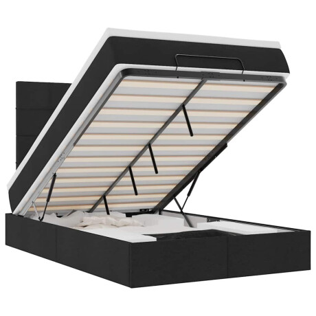 vidaXL Ottoman bed met matras en LED's 120x190 cm stof zwart afbeelding2 - 1
