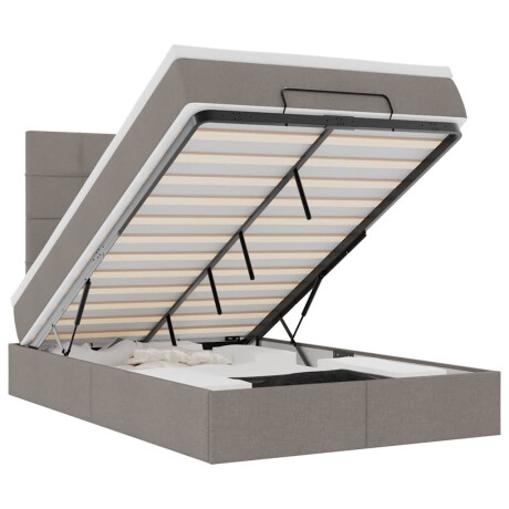 vidaXL Ottoman bed met matras en LED's 120x200cm stof taupe afbeelding2 - 1