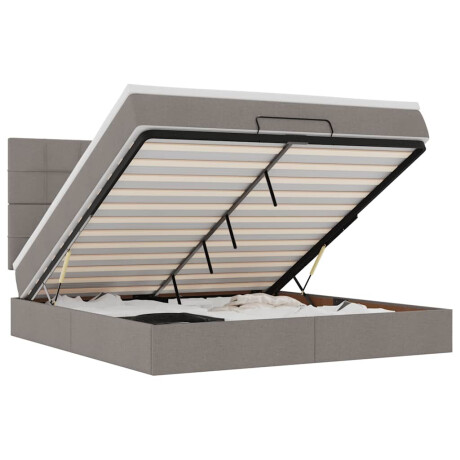 vidaXL Ottoman bed met matras en LED's 180x200cm stof taupe afbeelding2 - 1