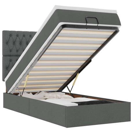 vidaXL Bed poef met matras en LED's stof 80x200 cm donkergrijs afbeelding2 - 1
