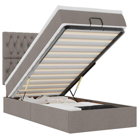 vidaXL Ottoman bed met matras en LED's 100x200cm stof taupe afbeelding2 - 1