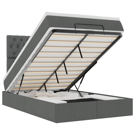 vidaXL Ottoman bed met matras en LED's 120x190 cm stof donkergrijs afbeelding2 - 1