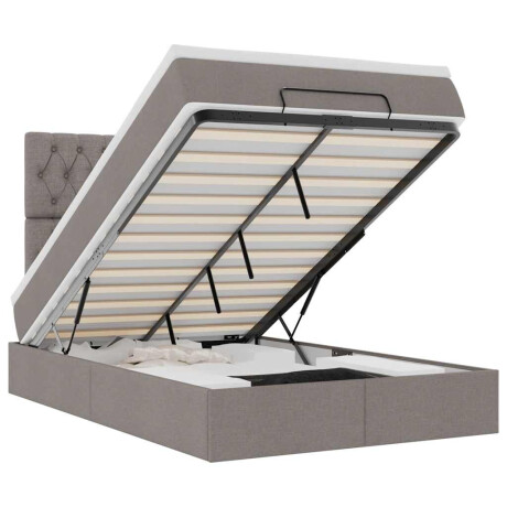 vidaXL Ottoman bed met matras en LED's 120x190 cm stof taupe afbeelding2 - 1