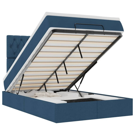 vidaXL Ottoman bed met matras en LED's 120x190 cm stof blauw afbeelding2 - 1