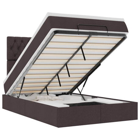 vidaXL Ottoman bed met matras en LED's 120x200cm stof donkerbruin afbeelding2 - 1