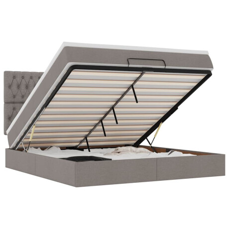 vidaXL Ottoman bed met matras en LED's 180x200cm stof taupe afbeelding2 - 1