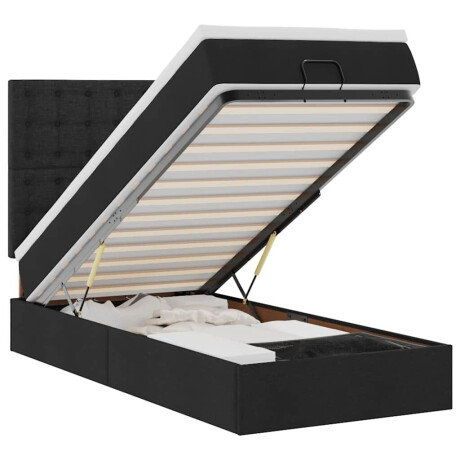 vidaXL Bed poef met matras en LED's 80x200 cm stof zwart afbeelding2 - 1
