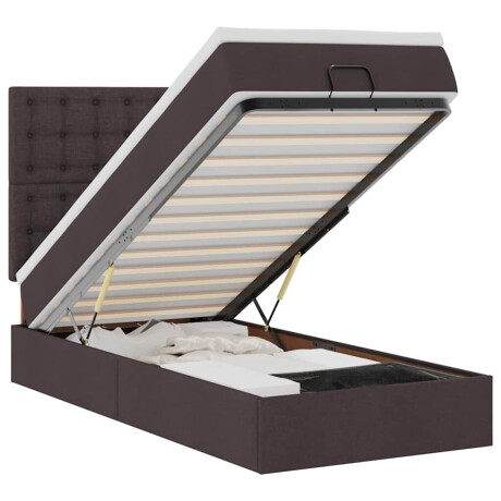 vidaXL Ottoman bed met matras en LED's 80x200cm stof donkerbruin afbeelding2 - 1